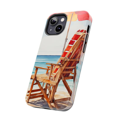 Beach Bliss iPhone Series Case – Relaxing Seaside Chair and Umbrella Design