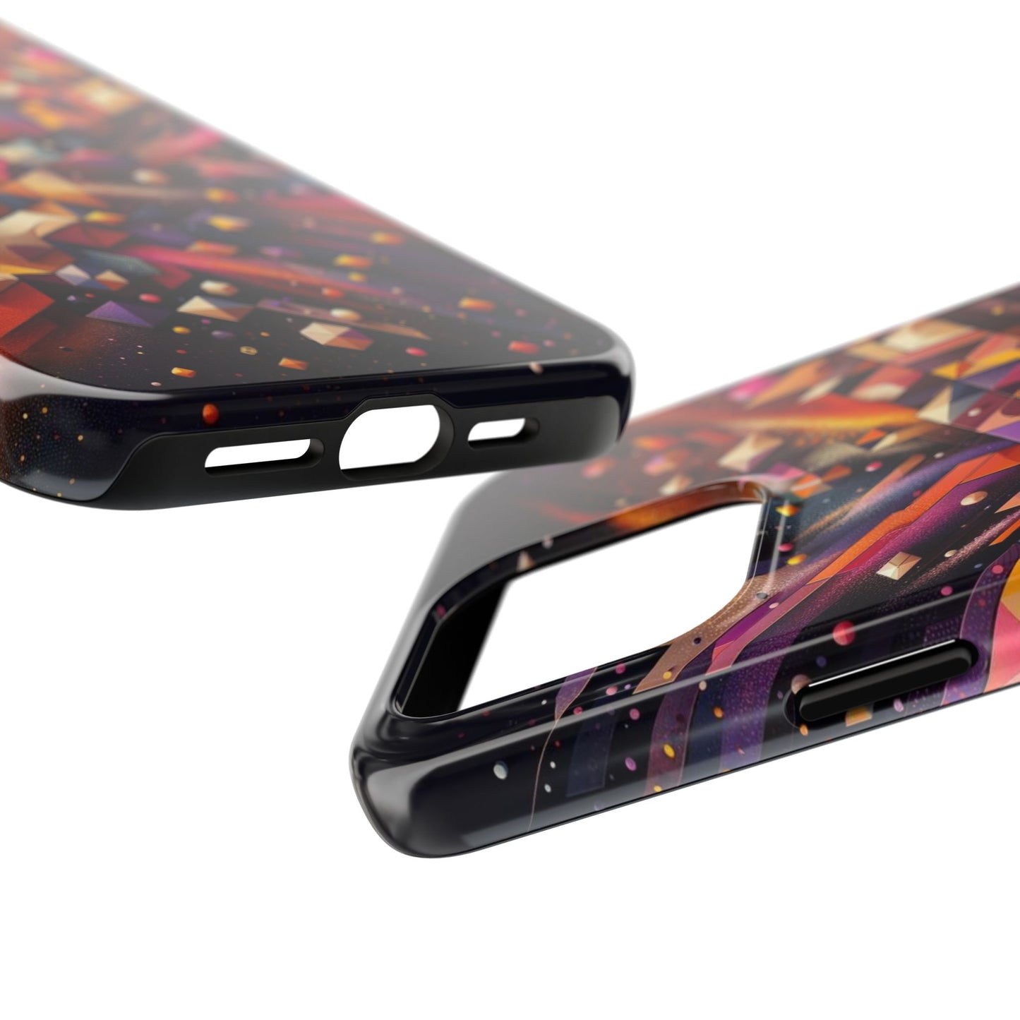 Geometric Galaxy iPhone Case - Abstract Cosmic Protective Cover - Retro Gamer