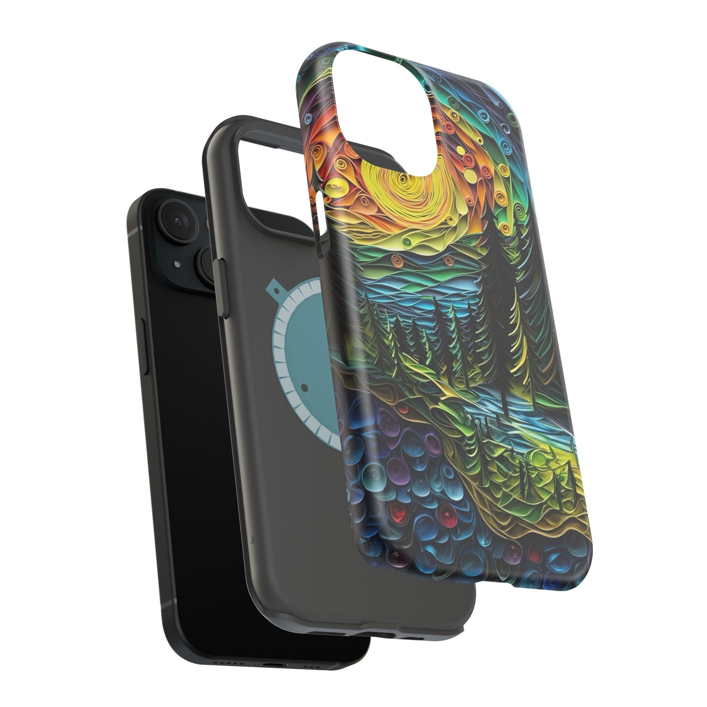 Radiant Forest Sunset MagSafe iPhone Case – Artistic Landscape Design