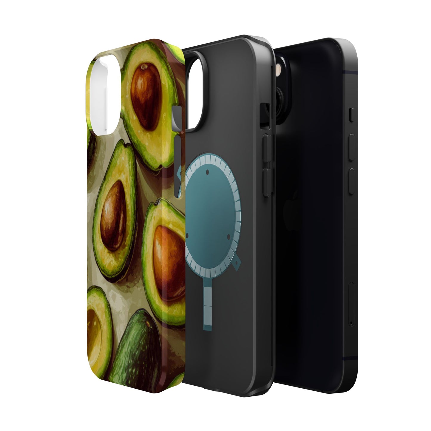 Realistic Avocado MagSafe iPhone Case – Detailed Green Fruit Design, Shockproof Protection