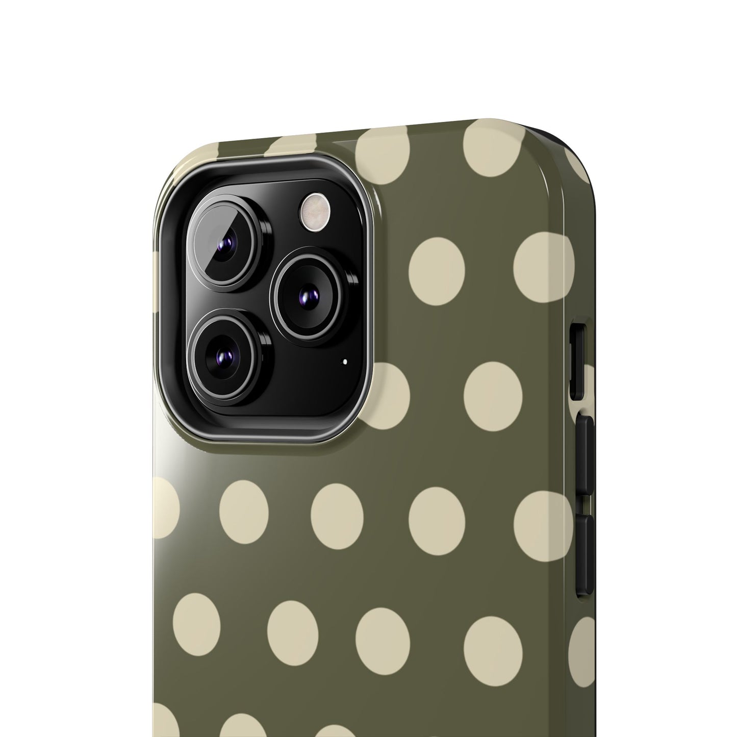 Vintage Green & Cream Polka Dots – iPhone Case