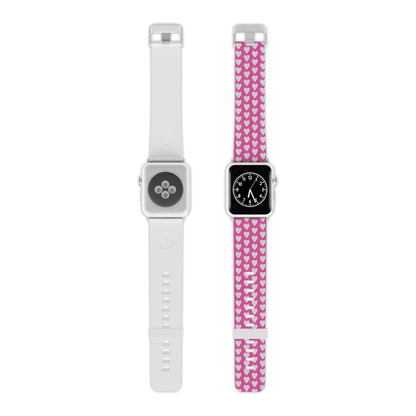  Pink Glitter Hearts Pattern Apple Watch Band