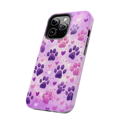 Purple Paw Print iPhone Case - Cute Pet-Themed Protective Cover