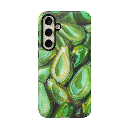 Glossy Avocado Samsung Galaxy  Case – Sleek Green 3D Fruit Design, Durable and Stylish