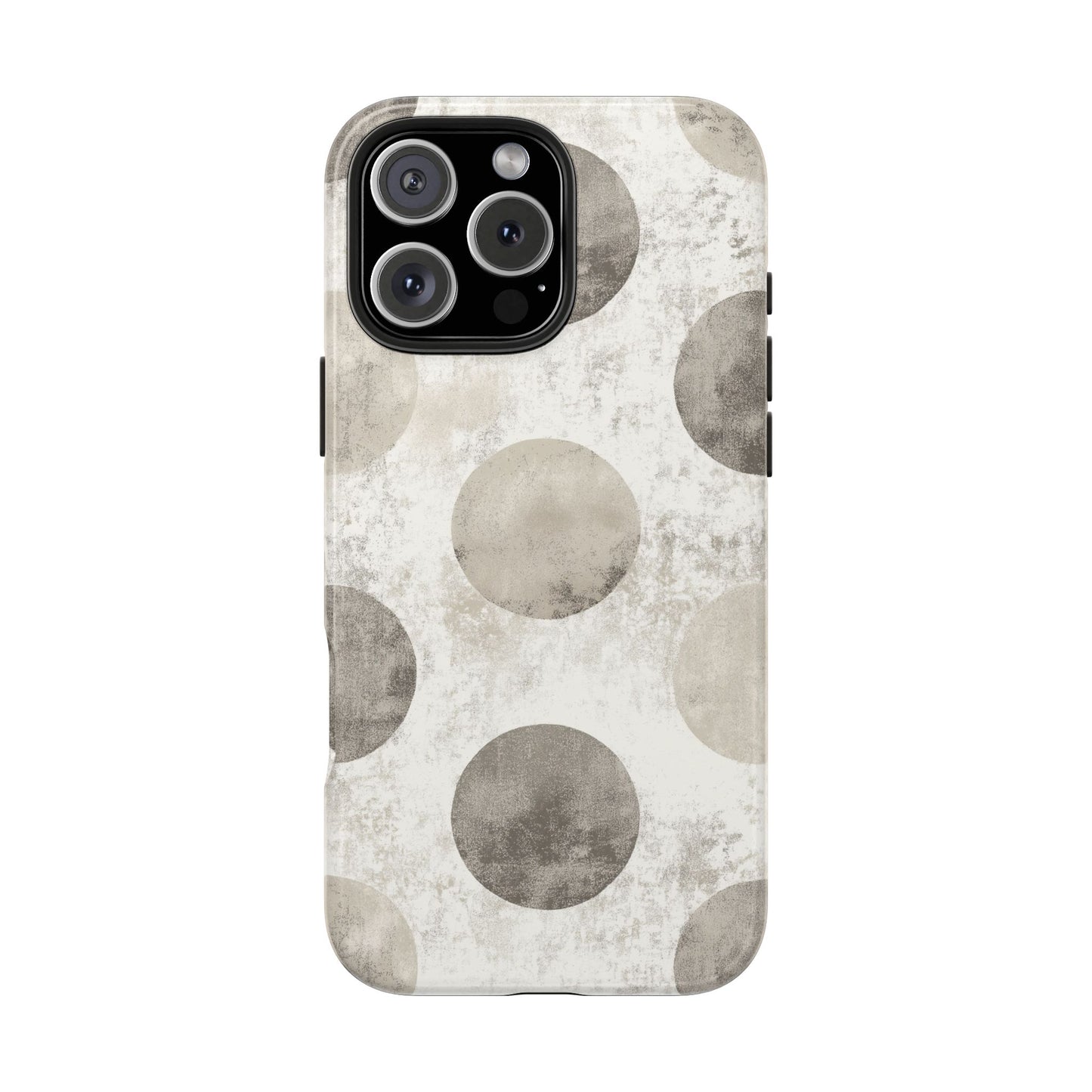 Vintage Polka Dot iPhone Case - Minimalist Neutral Protective Cover