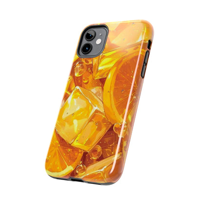 Citrus Splash iPhone Case – Bright Orange Slices & Ice, Dual-Layer Protection