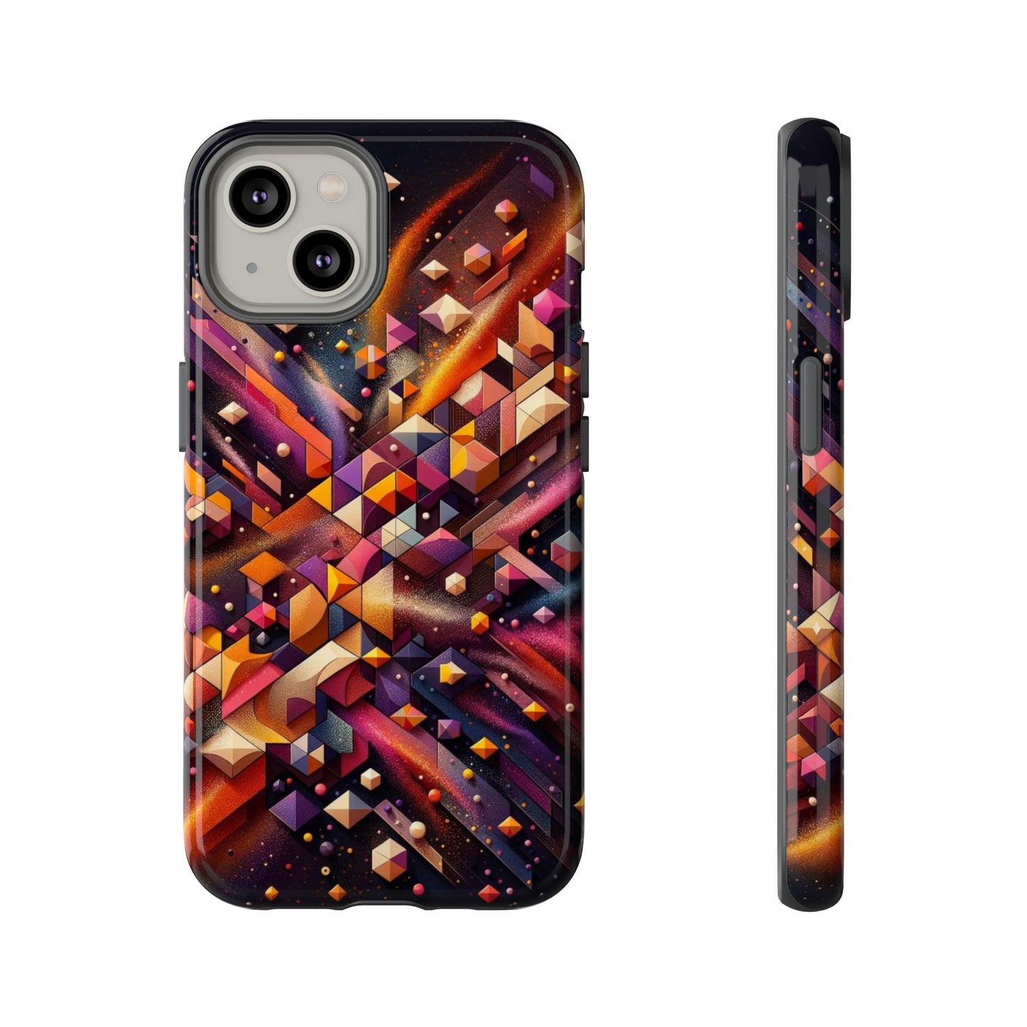 Vibrant Geometric Case | Futuristic Cosmic Art