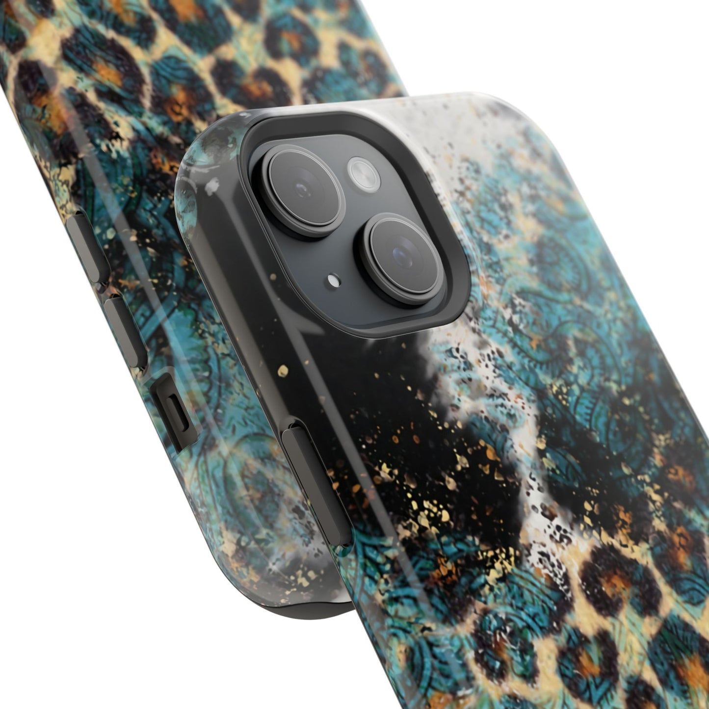 Turquoise Paisley Cowhide Leopard - MagSafe iPhone Series Case