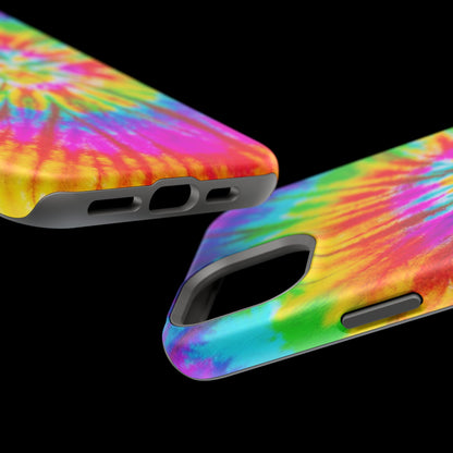 Rainbow Spiral Tie-Dye MagSafe Case – Vibrant Colors & Functionality