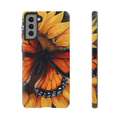 Monarch Butterfly & Sunflower Art – iPhone Case