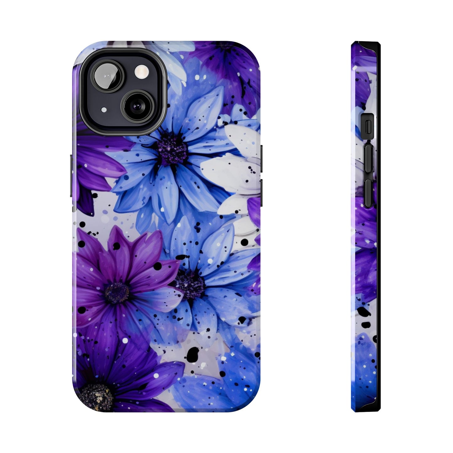 Vibrant Purple & Blue Floral Splash - iPhone Series Case