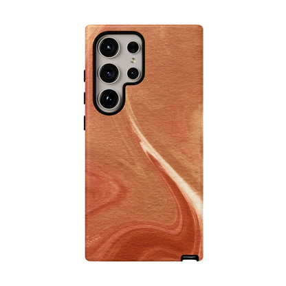 Earthy Terracotta Swirl Samsung Galaxy Case – Warm Marble Texture Design