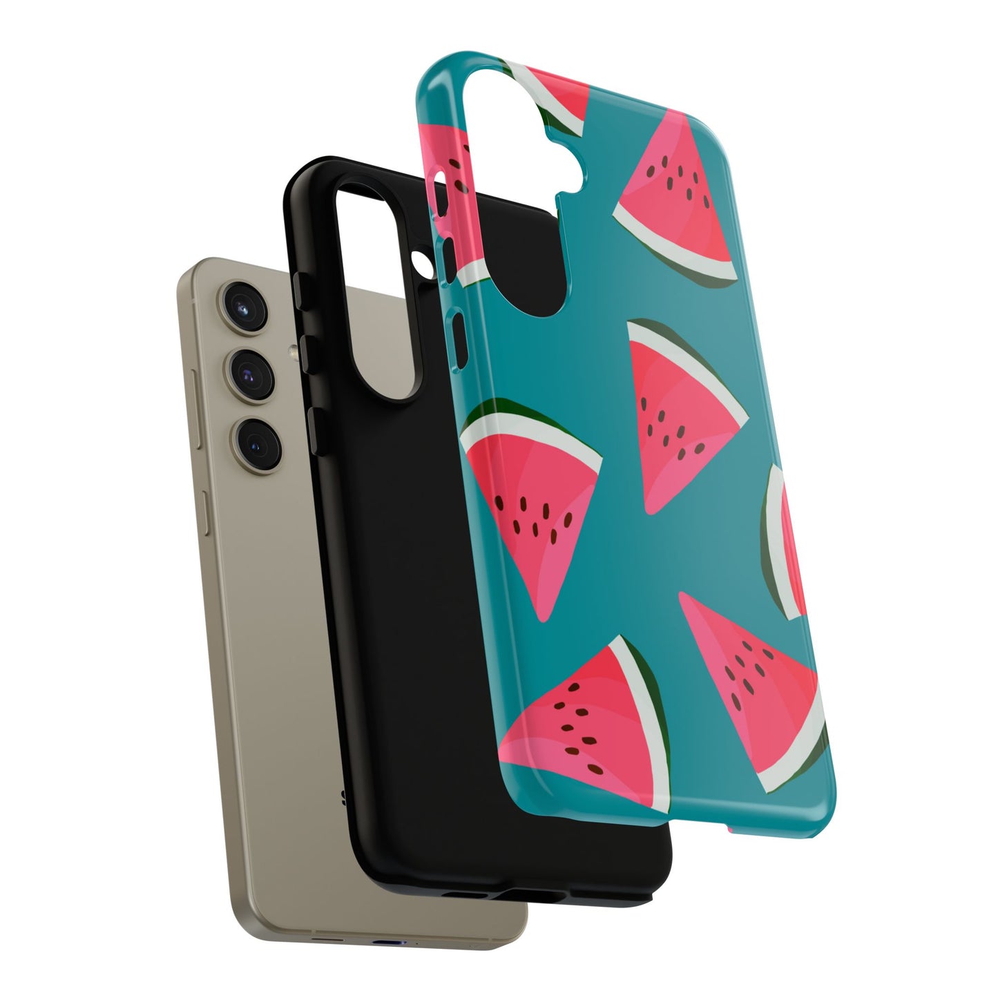 Watermelon Bliss Samsung Galaxy Case – Vibrant Summer Fruit Design on Teal Background