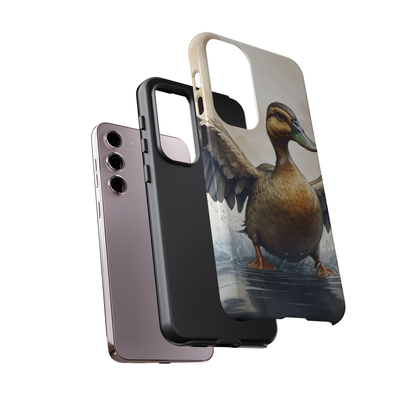 Graceful Duck in Watercolor Scene - Samsung Galaxy Case