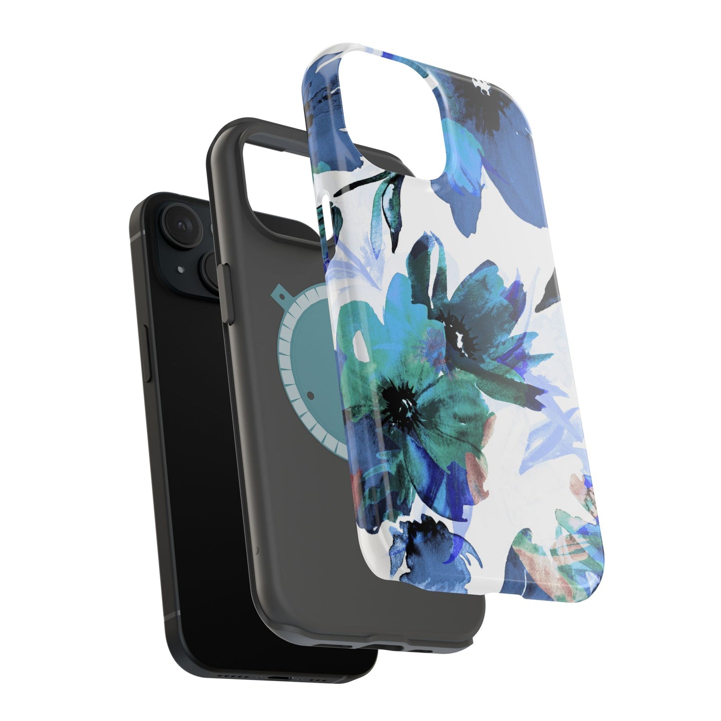 MagSafe iPhone Case – Serene Blue Blossom