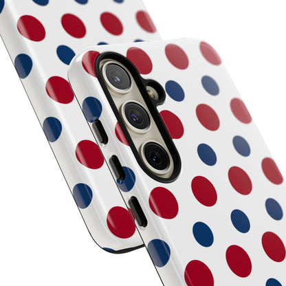 Patriotic Navy, White, and Red Polka Dot Samsung Galaxy Case