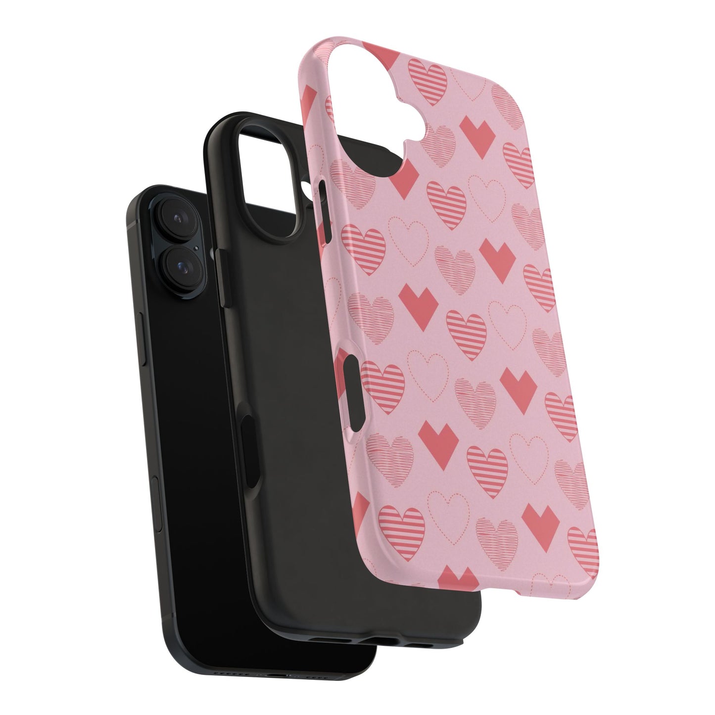 Striped Hearts iPhone Case