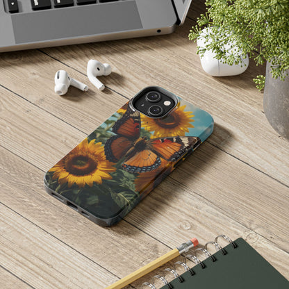 Vibrant Butterfly & Sunflower – iPhone Case