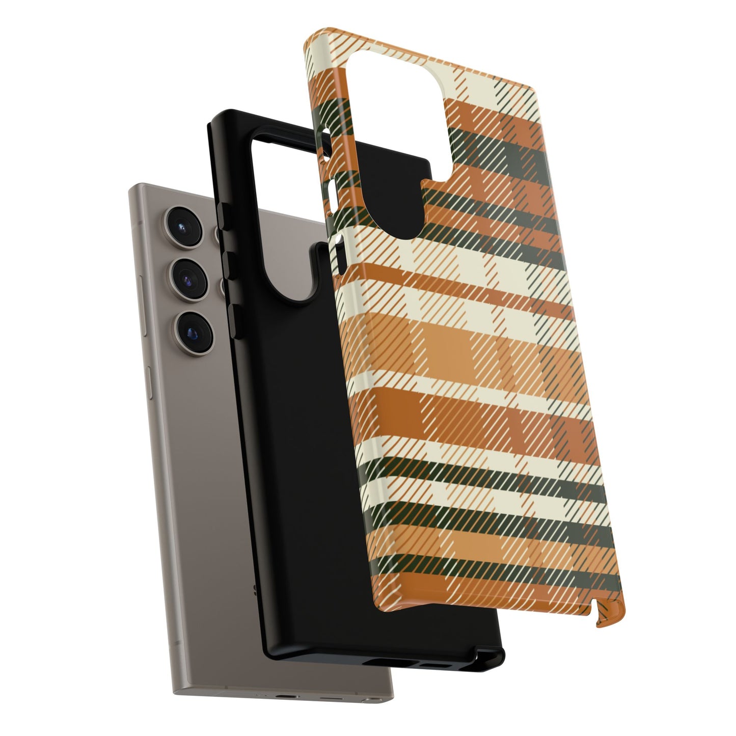 Samsung Galaxy Case - Pumpkin Spice Plaid Design