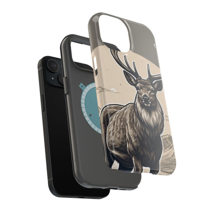 Monochrome Majesty – Regal Stag MagSafe iPhone Cases