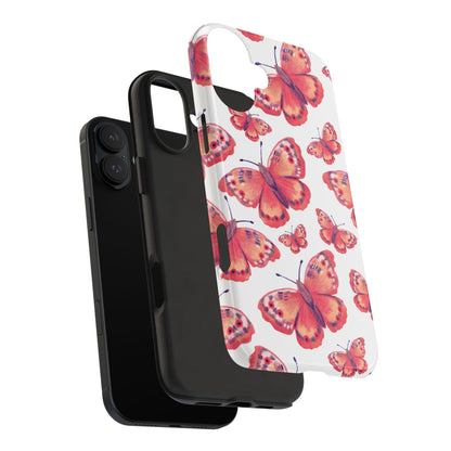 Coral Butterfly iPhone Case – Slim, Protective Design with Bold Watercolor Print