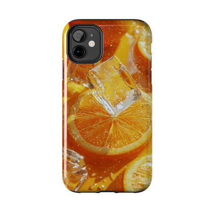 Citrus Orange Splash iPhone Case – Dual-Layer Tough Protection, Vibrant Summer Design