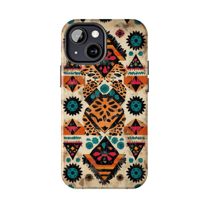 Bohemian Leopard & Tribal Floral Tough iPhone Case – Vibrant Eclectic Design, Dual - Layer Protection - BOGO Cases