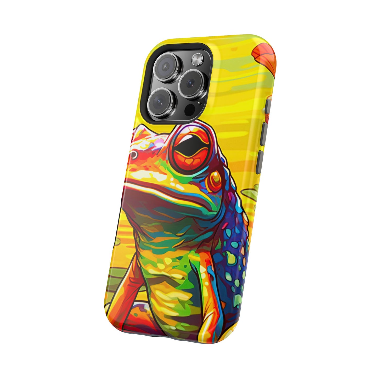 Vibrant Rainbow Frog Design – MagSafe iPhone Case