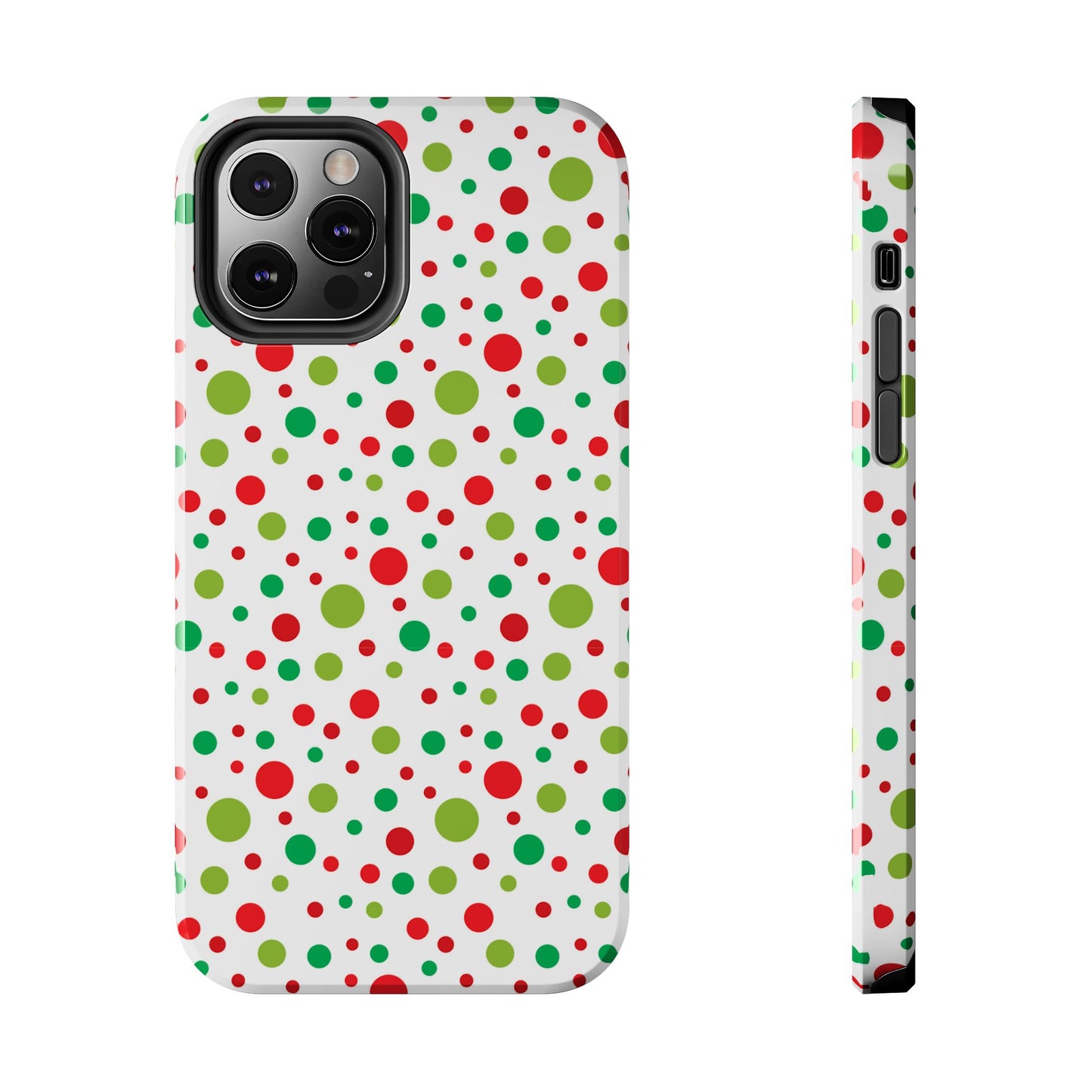 Red & Green Christmas Polka Dots – iPhone Case