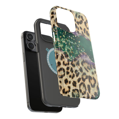 Emerald Glitter Leopard Print - MagSafe iPhone Series Case