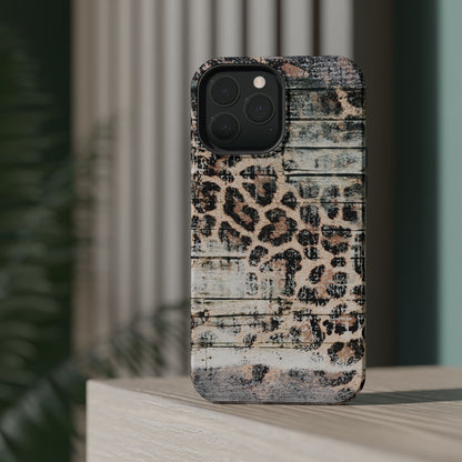 Rustic Leopard Wood Print - MagSafe iPhone Series Case