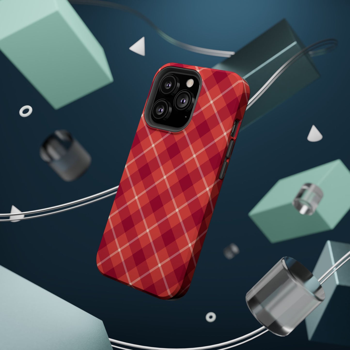 Red Plaid Crisscross – MagSafe iPhone Case