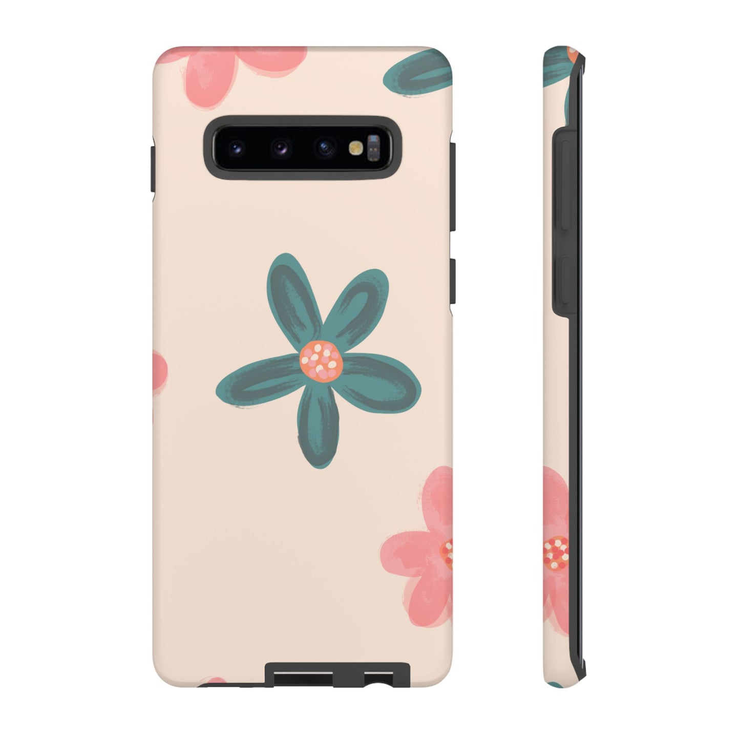 Vintage Floral Tough Samsung Galaxy Case – Soft Matte Finish with Dual-Layer Protection