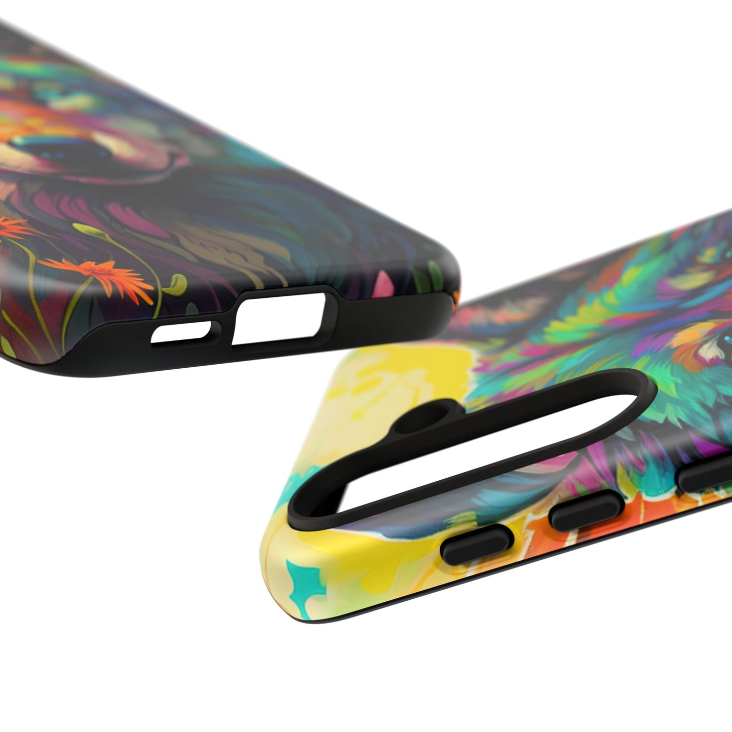 Rainbow Wolf in Bloom – Samsung Galaxy Case with Vivid Nature Design