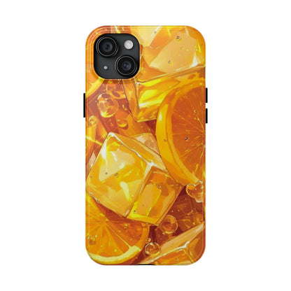 Citrus Splash iPhone Case – Bright Orange Slices & Ice, Dual-Layer Protection