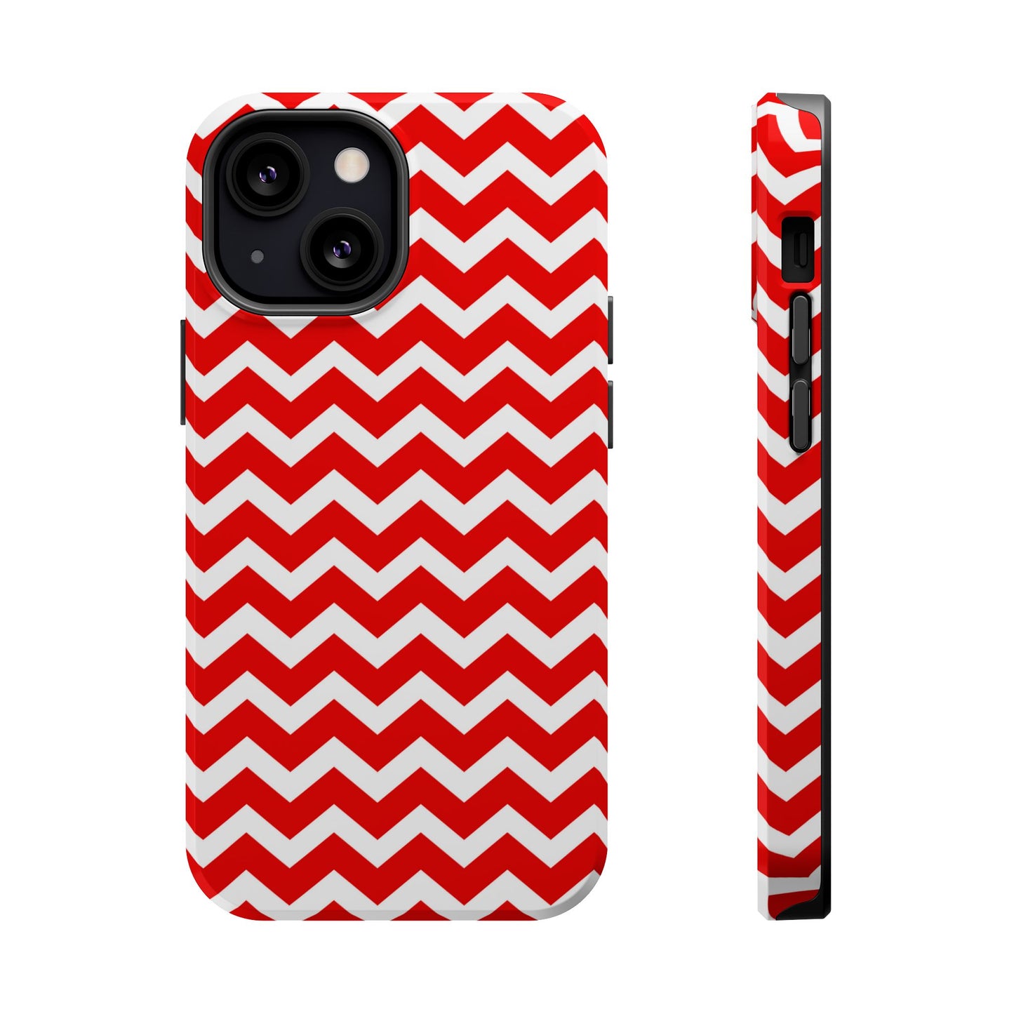 Bold Red & White Chevron – Modern Geometric MagSafe iPhone Case