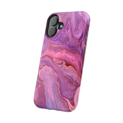 Lavender Dreamscape – MagSafe Case with Abstract Purple & Pink Marble Art