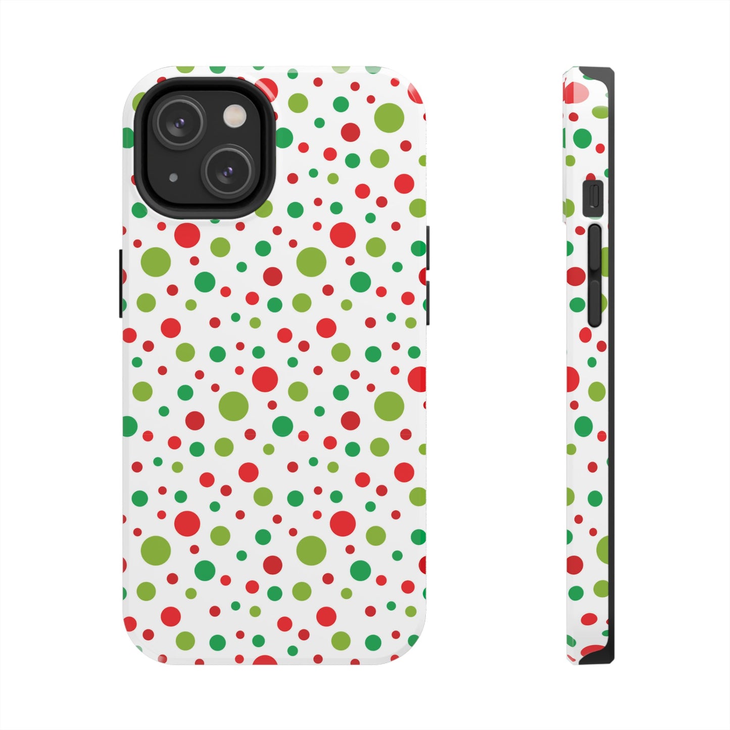 Red & Green Christmas Polka Dots – iPhone Case