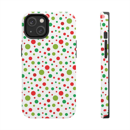 Red & Green Christmas Polka Dots – iPhone Case