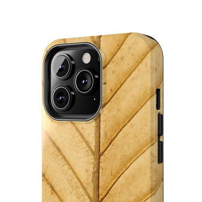 Golden Leaf Texture iPhone Case – Minimal Nature Design