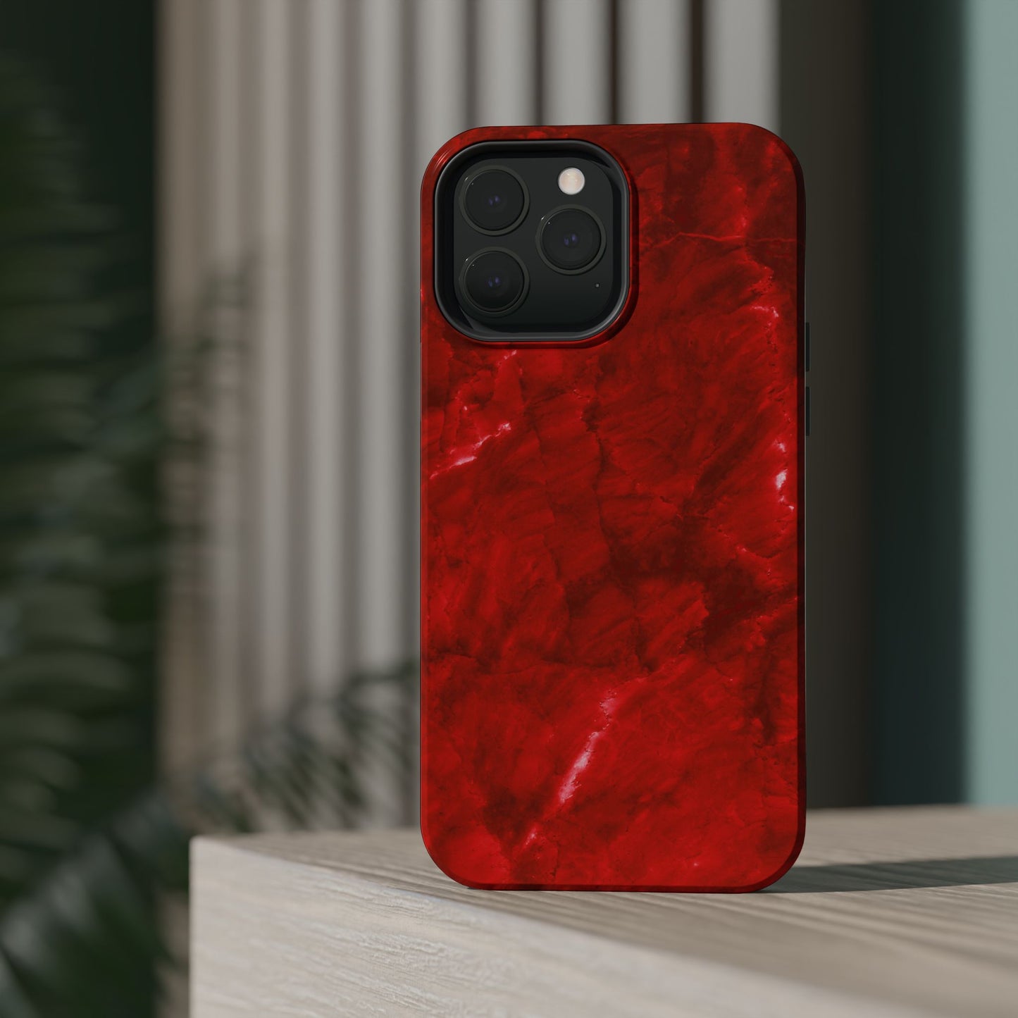 Bold Red Marble MagSafe iPhone Case – Luxe Design Meets Magnetic Precision