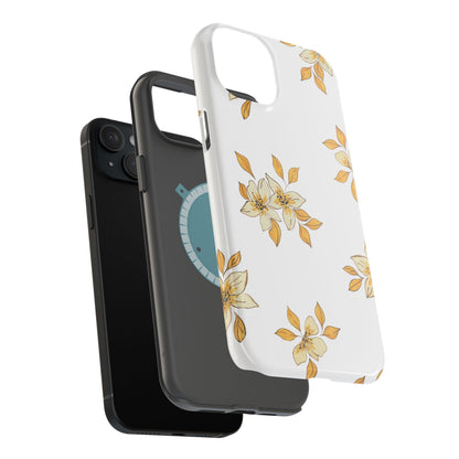 Delicate Yellow Blossom MagSafe iPhone Case – Minimalist Floral Design with Matte Finish