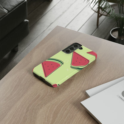 Watermelon Slice Samsung Galaxy Case – Fresh & Fun Design with Retro Geometric Pattern