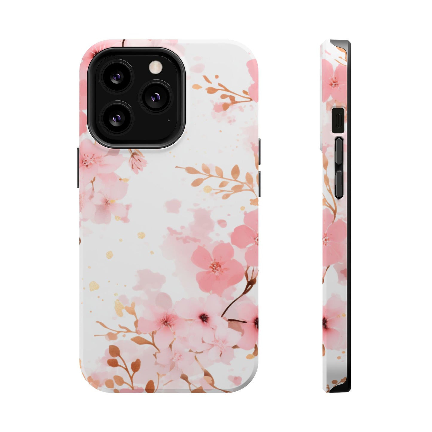 Soft Pink Cherry Blossom MagSafe Case – Floral Elegance with Wireless Charging