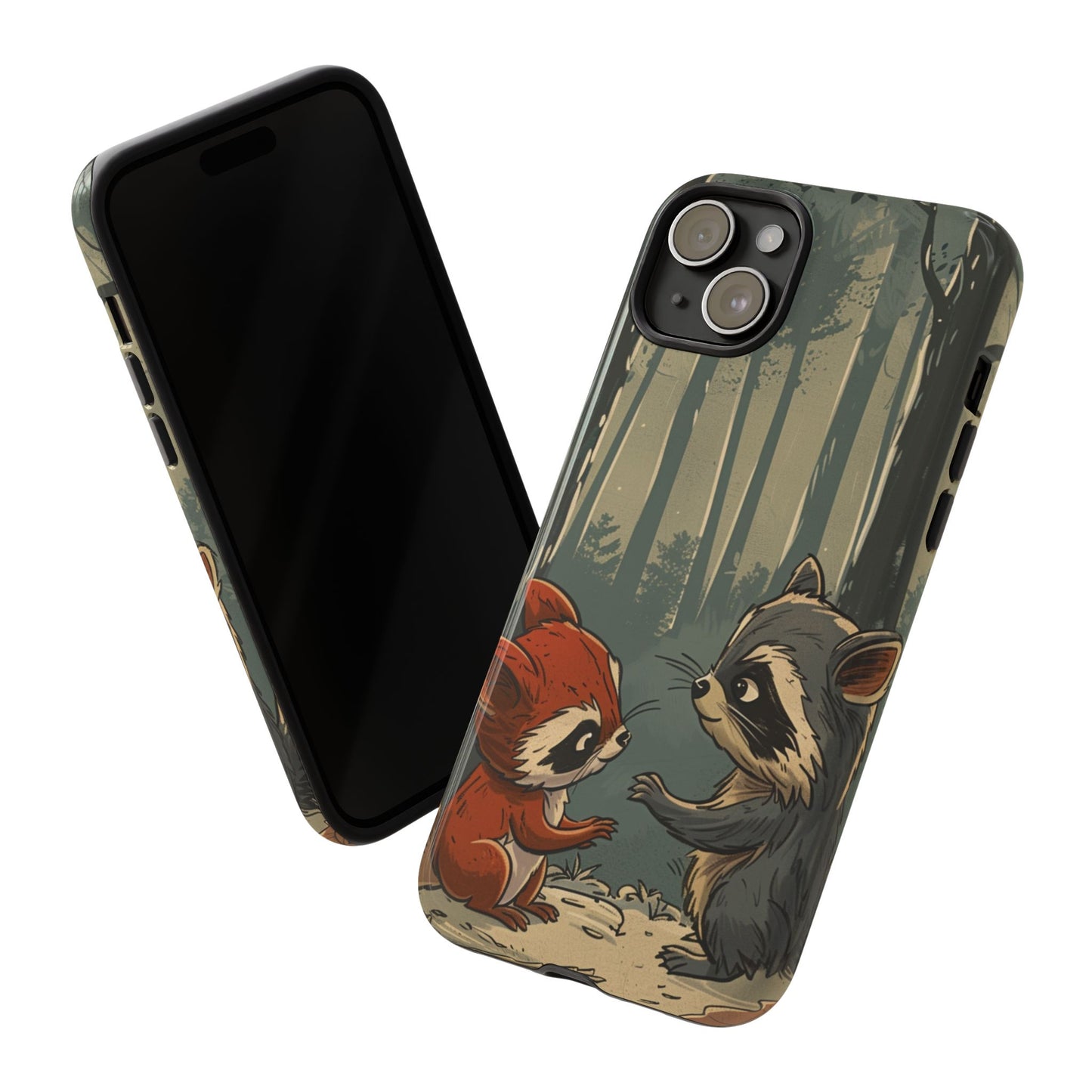 Whimsical Woodland Raccoons Phone Case