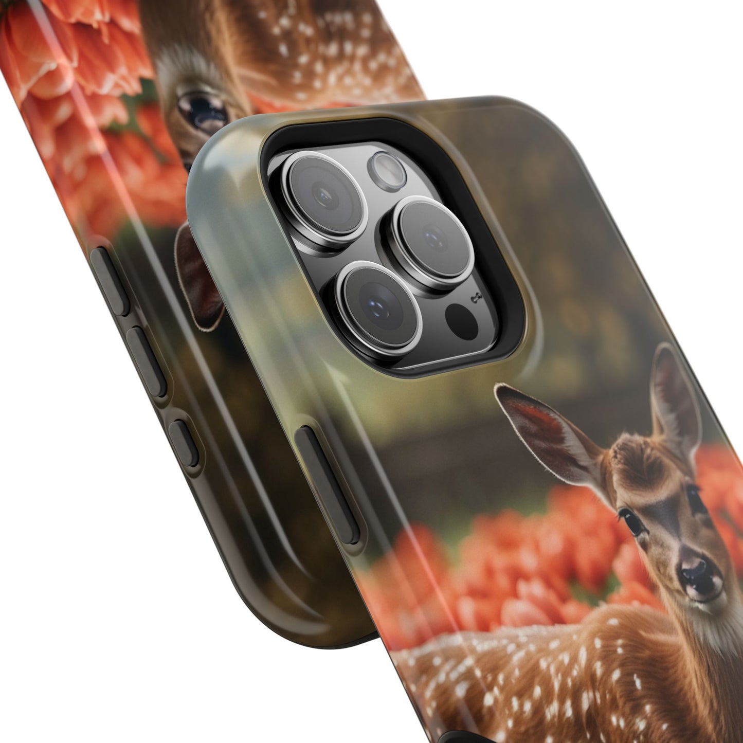 Fawn Among Tulips MagSafe iPhone Case