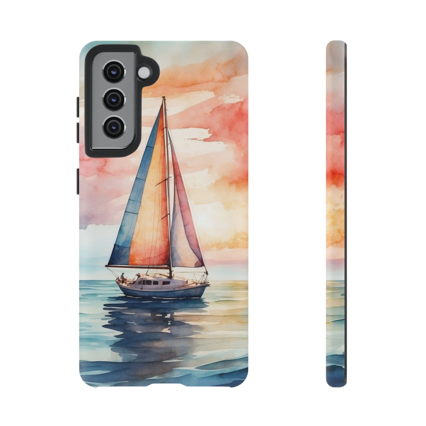 Sailboat Sunset Samsung Galaxy Case – Vibrant Watercolor Design