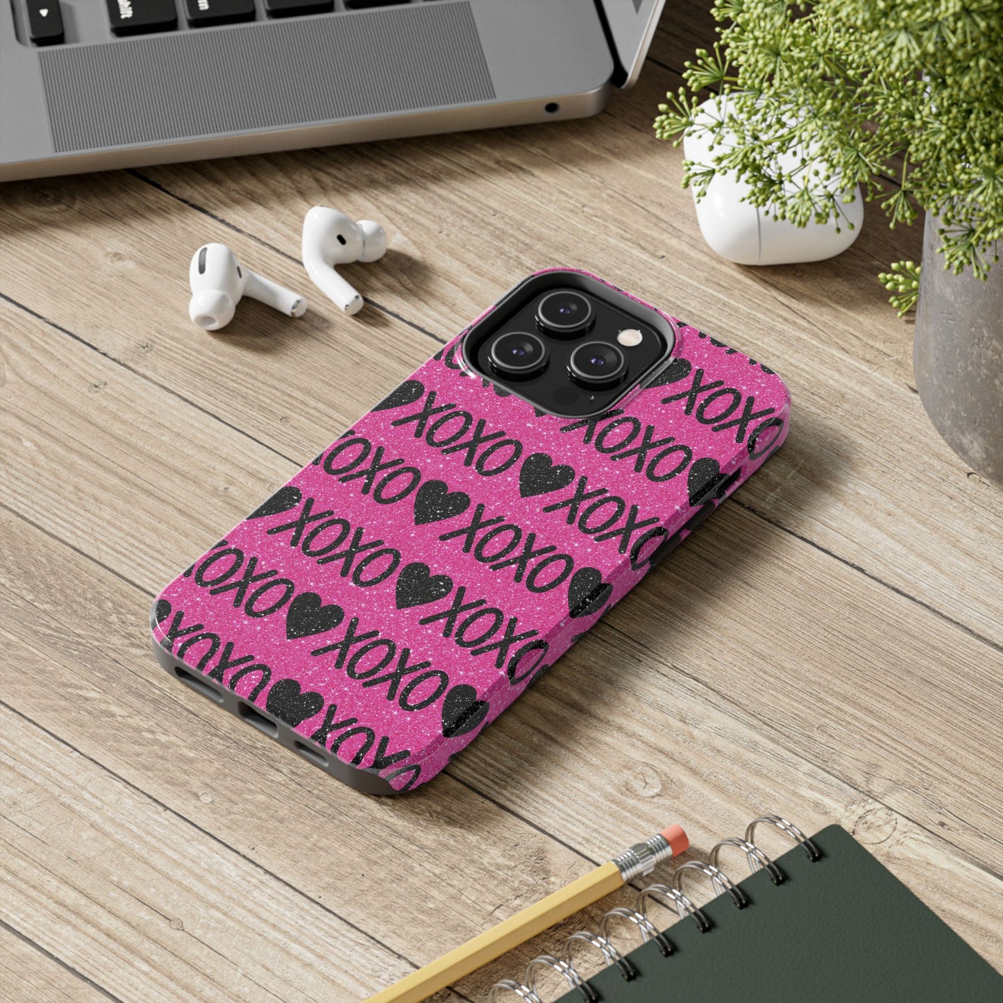 XOXO Glitter Hearts iPhone Case