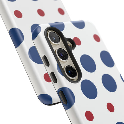 Bold Navy & Red Polka Dot Pattern – Samsung Galaxy Case