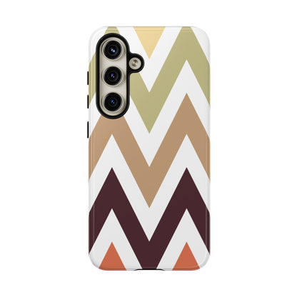 Earthy Chevron Samsung Galaxy Case – Boho-Inspired Design with Dual-Layer Protection